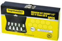 Alternative view of Set tubulare cu biti 1/2" 4-17mm 9pcs CR-V TMP - Top Master Pro