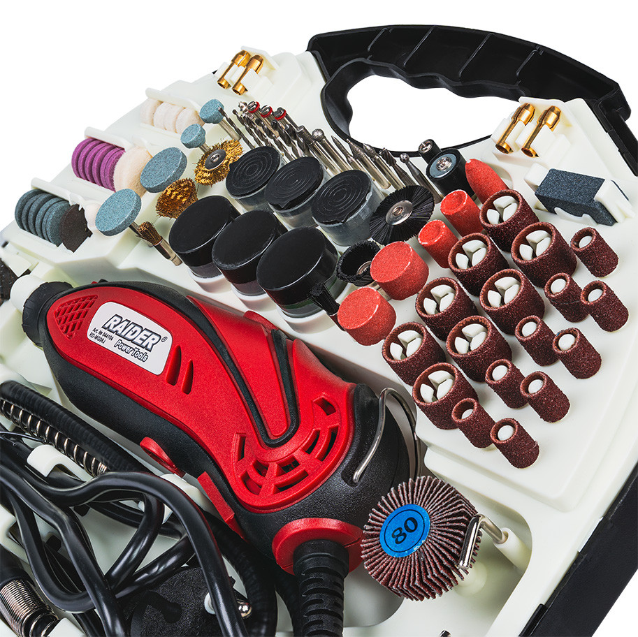 Mini polizor drept set cablu & acces. 135W RD-MG06 - Raider Power Tools - imagine 5