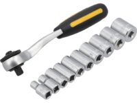 Trusă antrenor cu clichet 1/4'' + chei tubulare Vorel 58600 — Truse cu scule - imagine 2