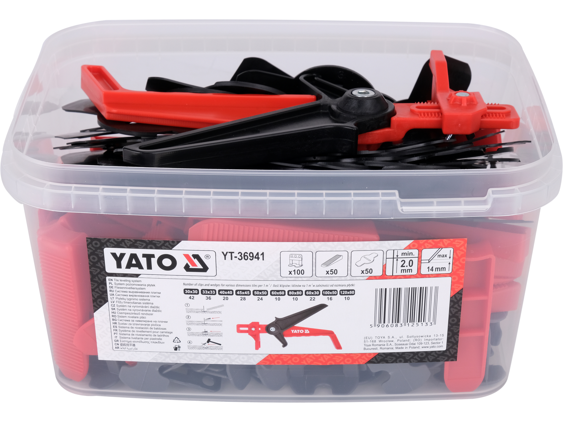 Sistem nivelare y2mm 100+50+50+cleste Yato YT-36941