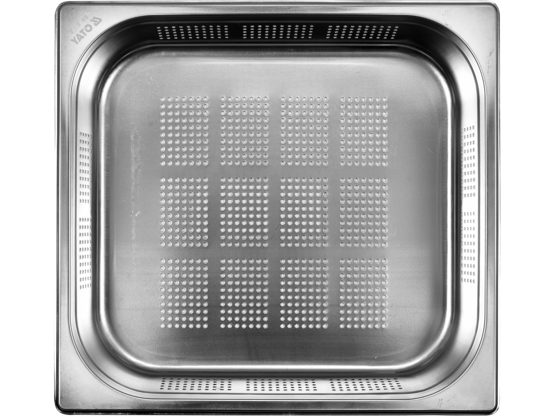 Recipient perforat gn2/3, oțel inoxidabil, 65mm, 5.3l Yato YG-00360 — Ustensile Bucătărie Profesională - imagine 2